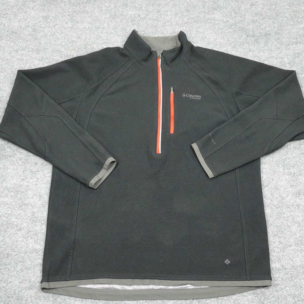 Columbia Jacket Mens XL Black Titanium Omni-Heat Quarter Zip Fleece Pullover